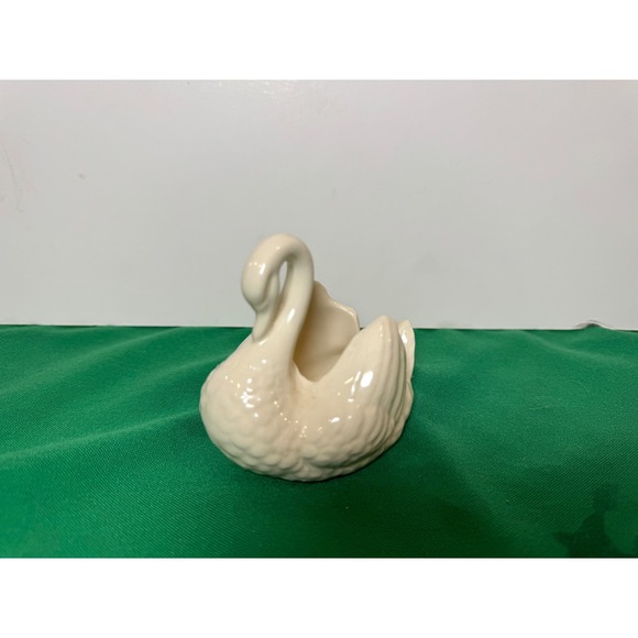Other - Small Cream Ceramic Swan Planter Trinket Dish Czechoslovakia Vintage